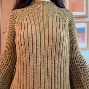 Free People Mustard Knit Sweater